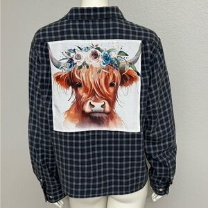Upcycled Highland Cow Shacket